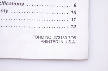 OEM Briggs & Stratton 273133 Operator Owner Manual Model Series 28P700 28Q700