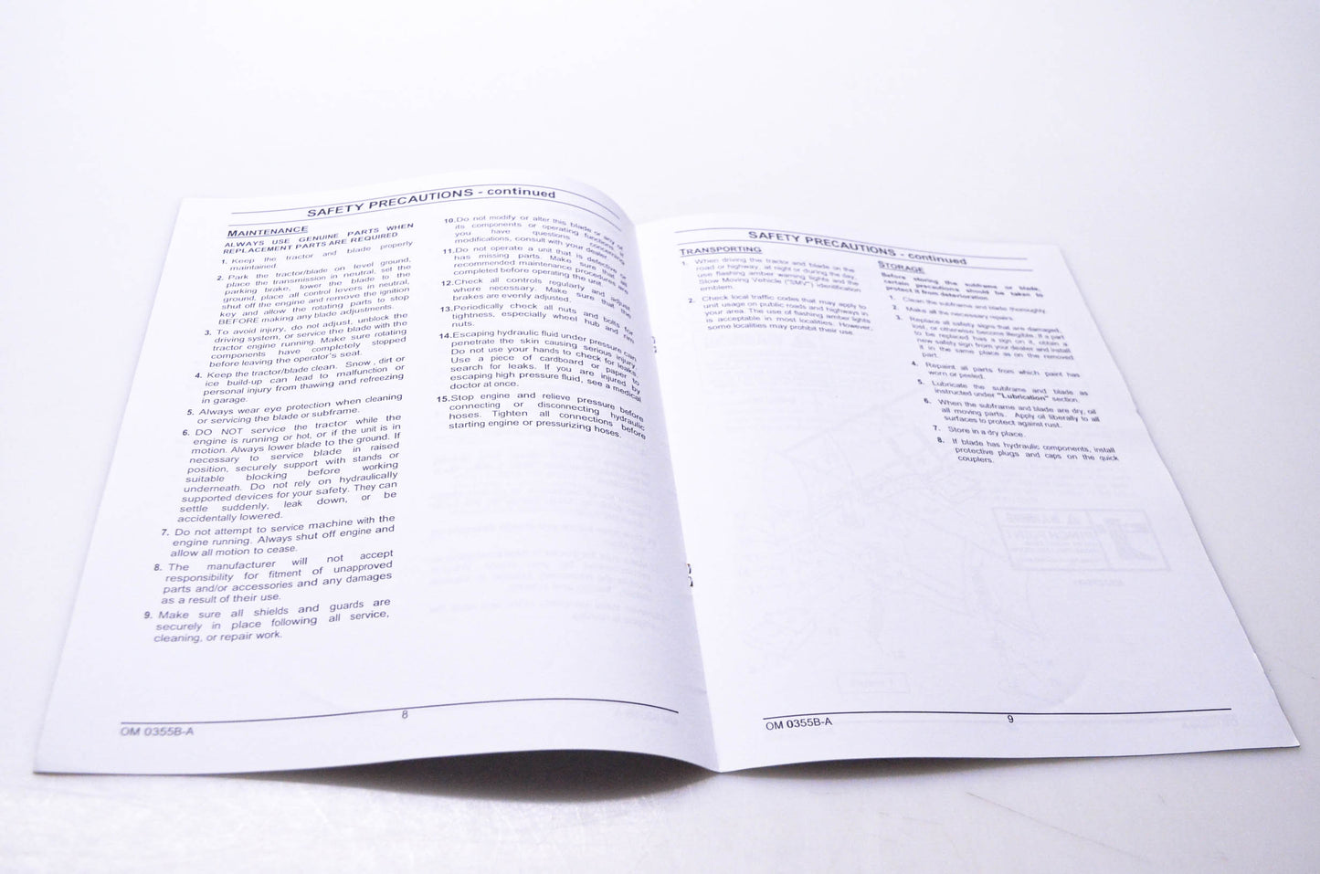 Agco 4316047M1 Dozer Blade Operator's Manual Agco DB366 Model