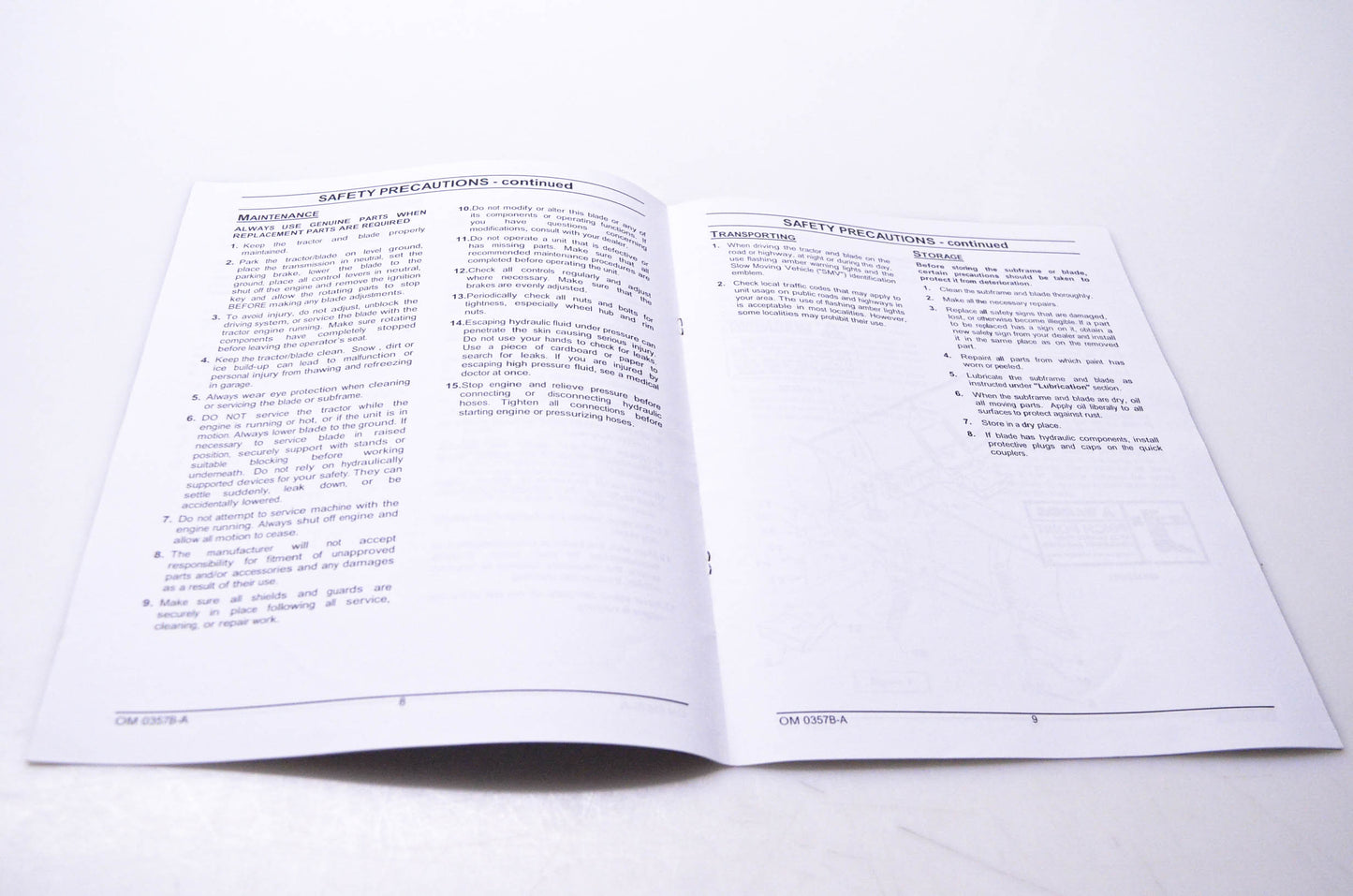 Agco 4316049M1 Challenger Operation & Maintenance Manual Model MDZ66 Dozer Blade