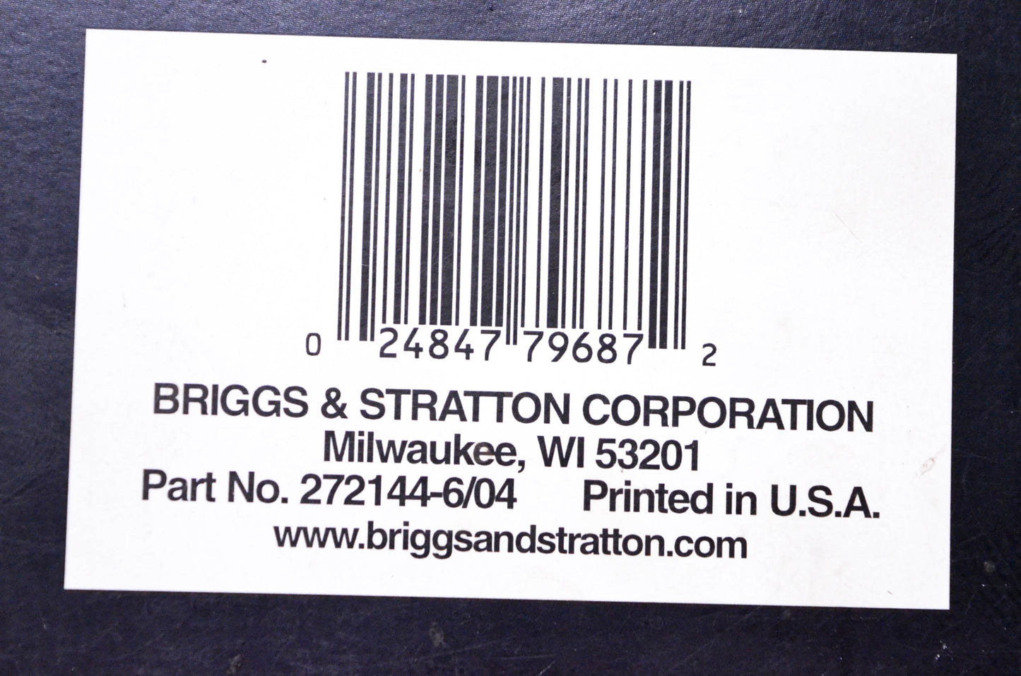 OEM Briggs & Stratton 272144 Vanguard V-Twin OHV Repair Manual
