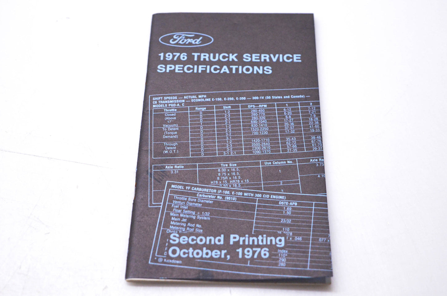 OEM Ford FPS 365-12576-B 1976 Truck Service Specifications