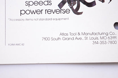Atlas AMC 82 1982 Power Lawn & Garden Equipment