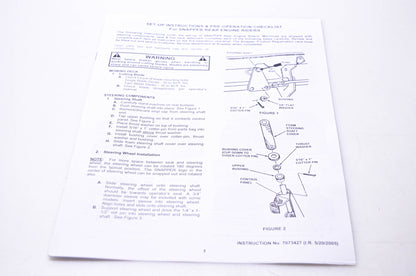 Snapper 7073427 Set-Up Instructions & Pre-Operation Checklist for Snapper Rear Engine Riders
