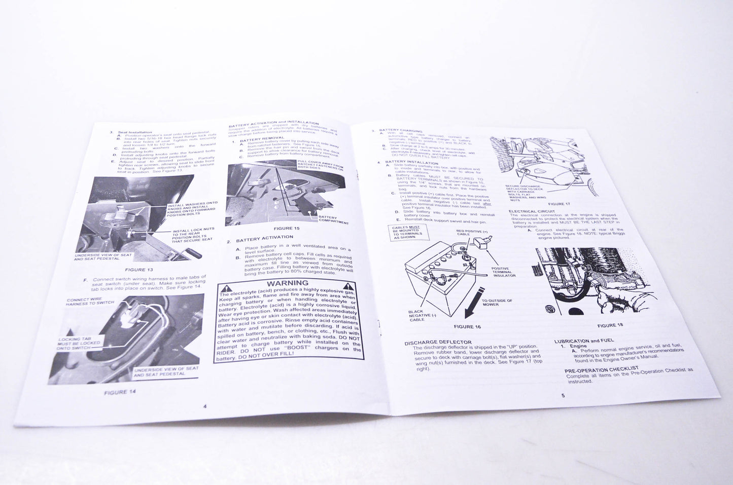 Snapper 7073427 Set-Up Instructions & Pre-Operation Checklist for Snapper Rear Engine Riders
