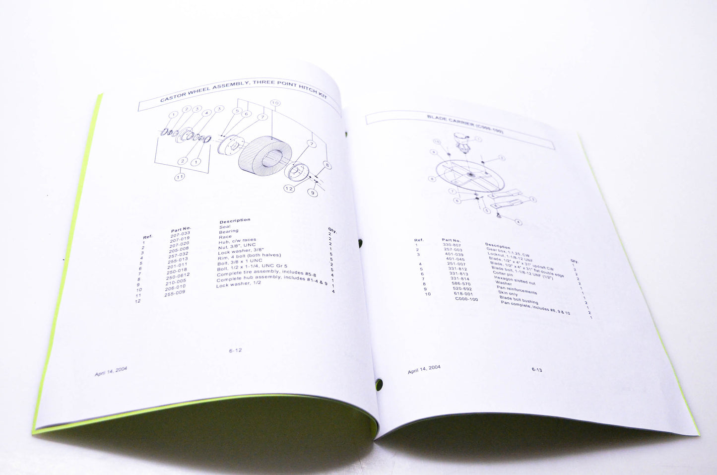 Schulte C120-010P S70 Rotary Cutter Parts Manual