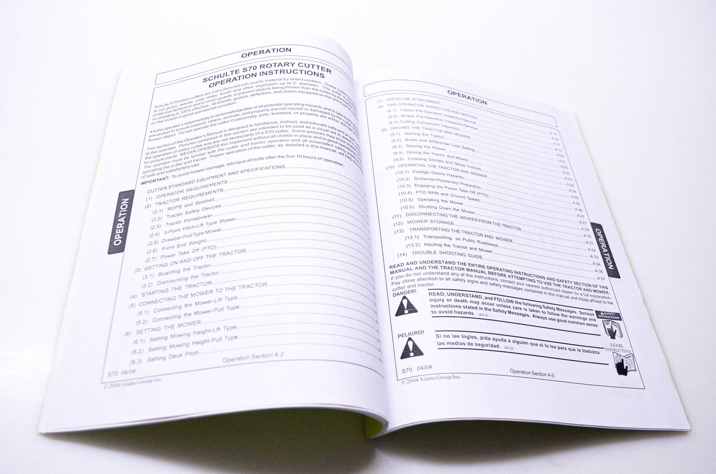 Schulte C120-010C S70 Rotary Cutter Operator's Manual