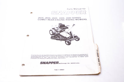 Snapper 06052, 1-8697 Parts Manual Comet Rear-Engine Riding Mowers