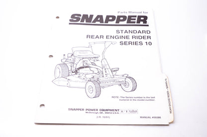 Snapper 06086 Parts Manual Standard Rear Engine Rider Series 10 NOS