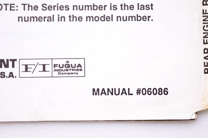 Snapper 06086 Parts Manual Standard Rear Engine Rider Series 10 NOS