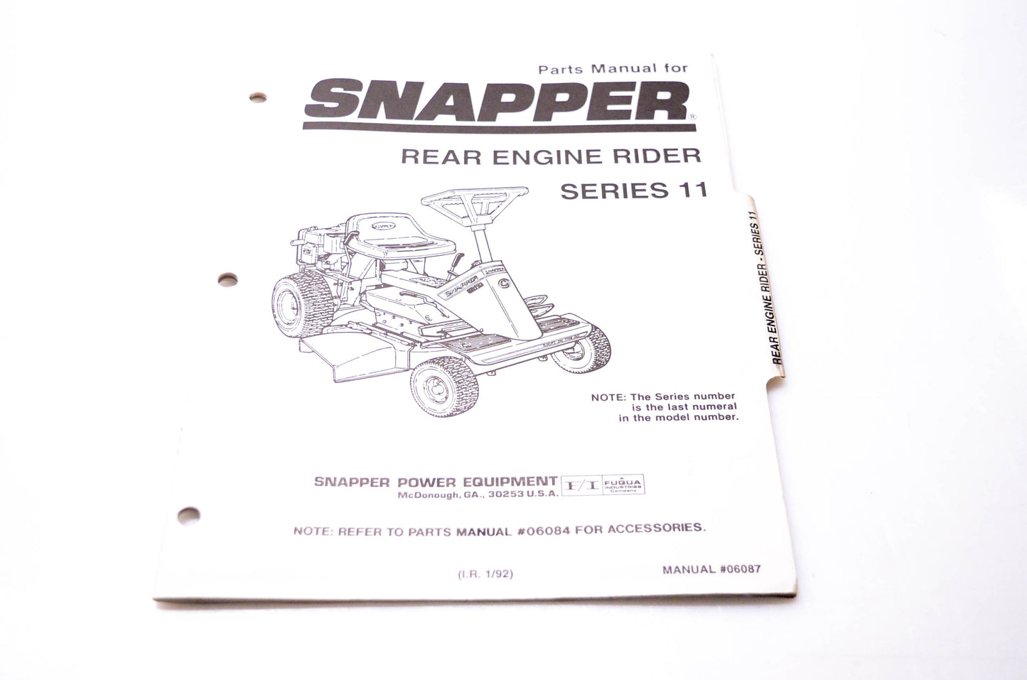 Snapper 06087 Parts Manual Rear Engine Rider Series 11 NOS