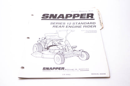 Snapper 06088 Parts Manual Series 12 Rear Engine Rider NOS