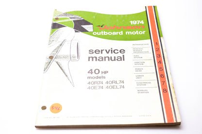 Outboard JM-7407 1974 Johnson Outboard Motor Service Manual NOS