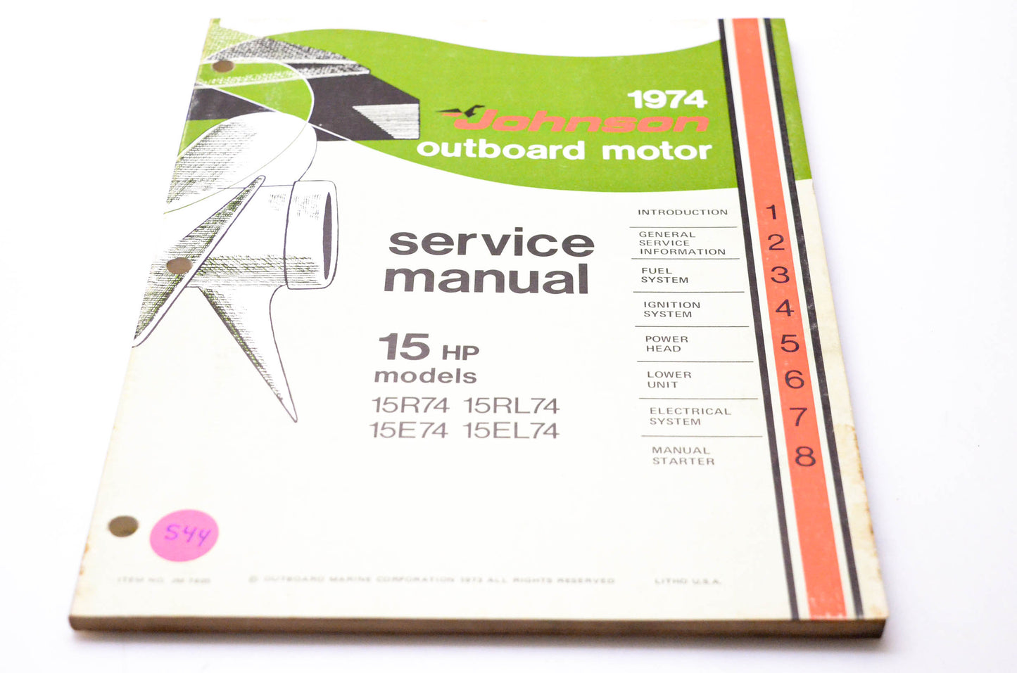 Outboard JM-7405 1974 Johnson Outboard Motor Service Manual