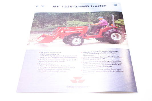 Massey Ferguson 3768162M1 MF 1230-2/4WD Tractor Brochure NOS