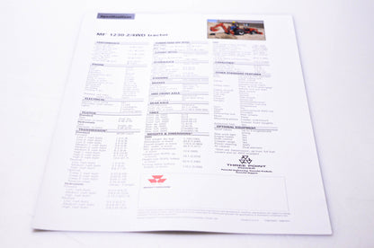 Massey Ferguson 3768162M1 MF 1230-2/4WD Tractor Brochure NOS