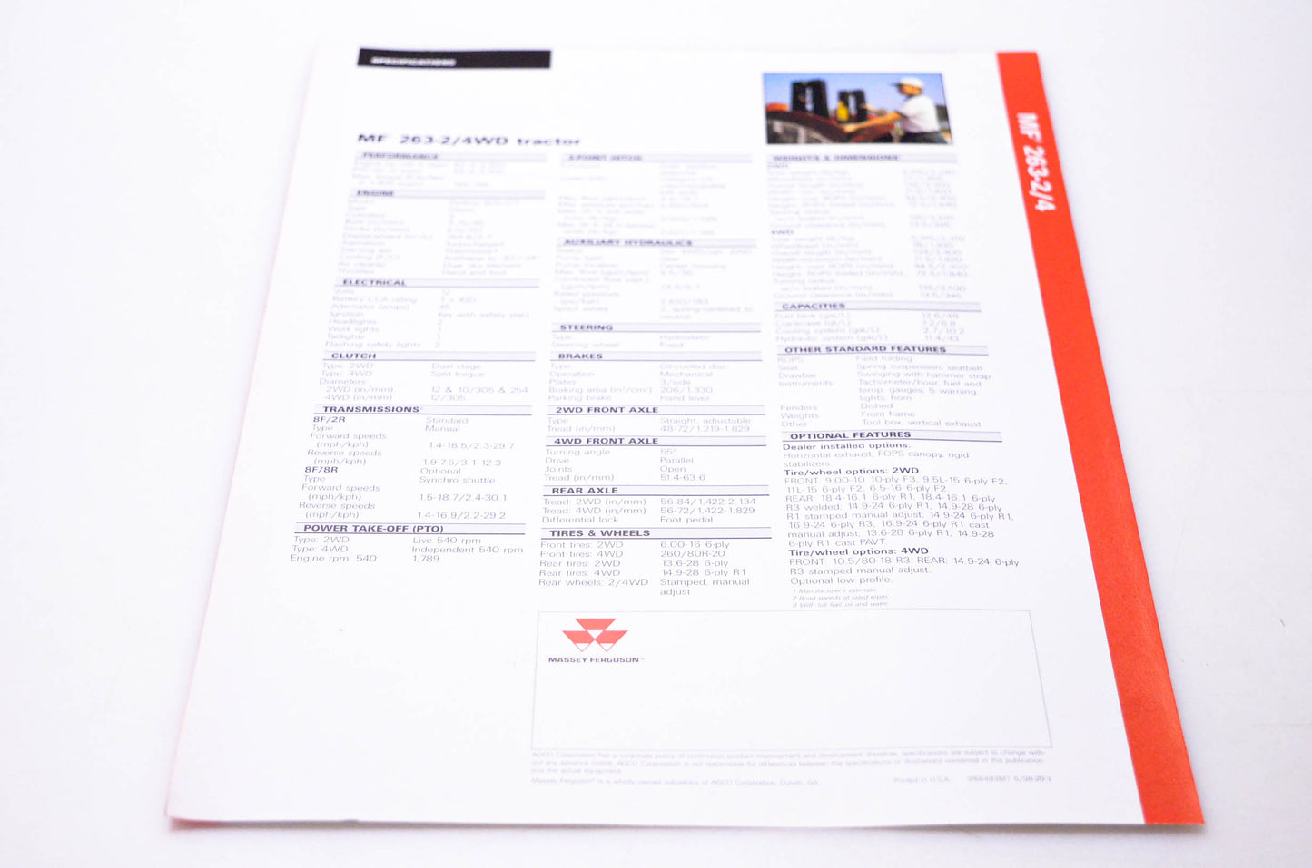 Massey Ferguson 3768483M1 Massey Ferguson 263-2/4WD Tractor Brochure