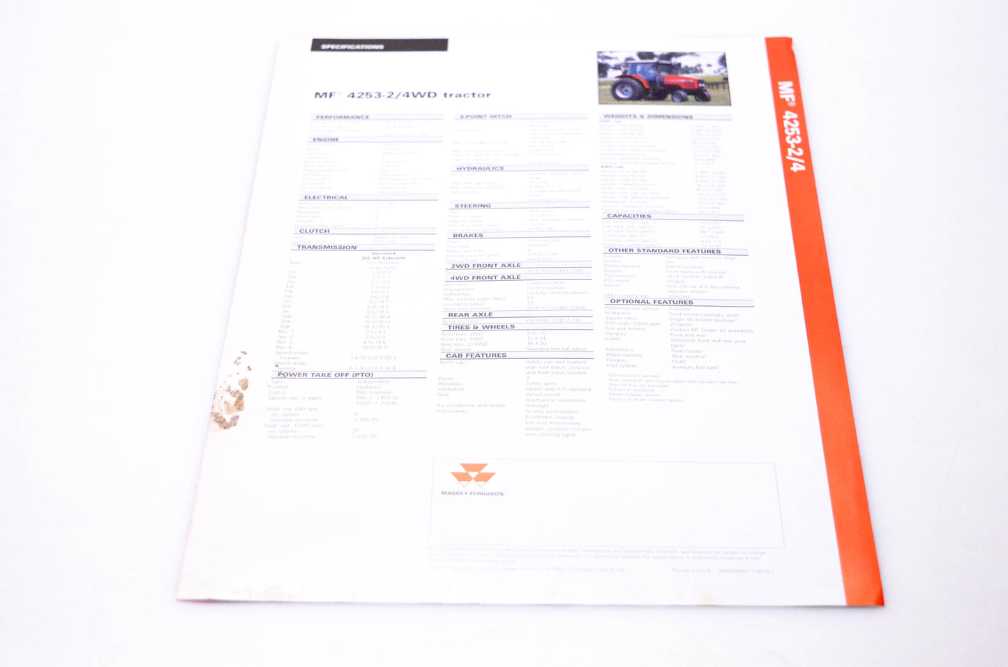 Massey Ferguson 3768454M1 MF 4253-2/4WD Tractor Brochure