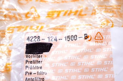 New OEM Stihl 4228 124 1500 B, 4228-124-1500-B Prefilter NOS