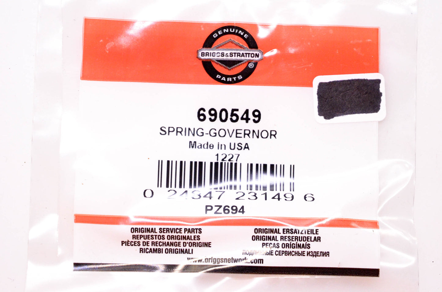 New OEM Briggs & Stratton 690549 Governor Spring NOS