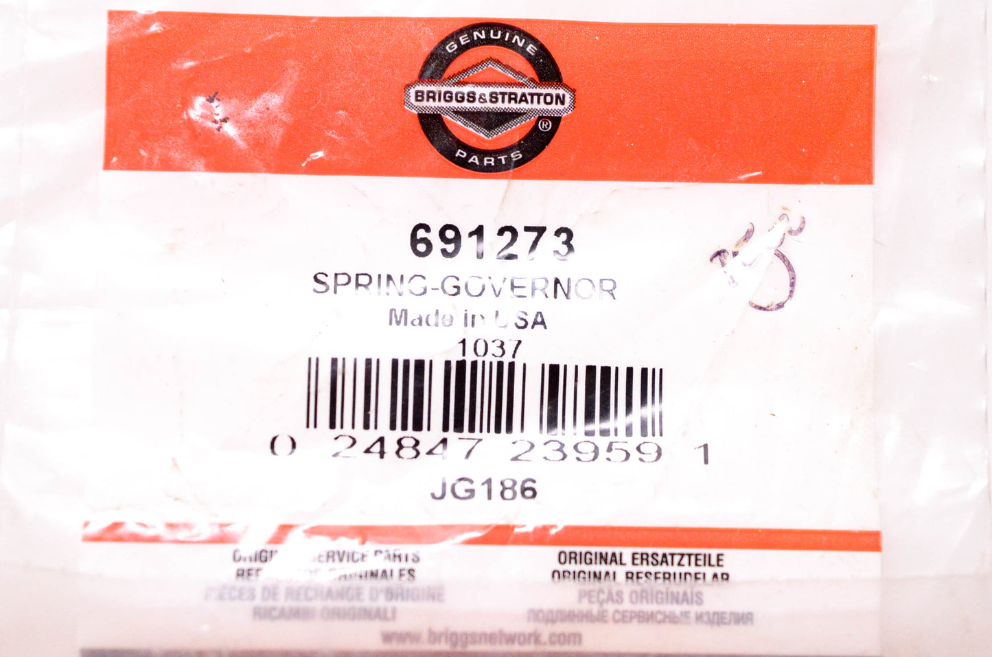 New OEM Briggs & Stratton 691273 Governor Spring NOS