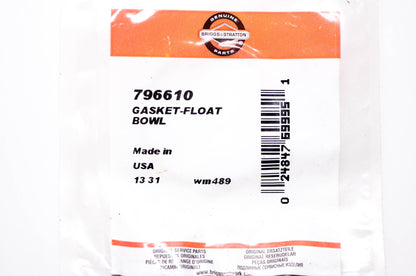 New OEM Briggs & Stratton 796610 Float Bowl Gasket NOS
