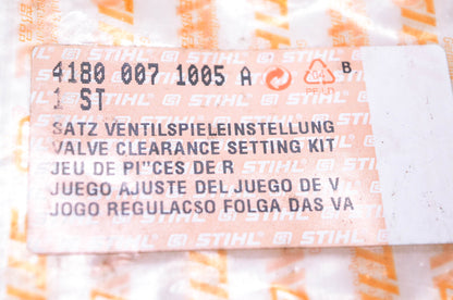 New OEM Stihl 4180 007 1005 A, 4180-007-1005-A Valve Clearance Setting Kit NOS