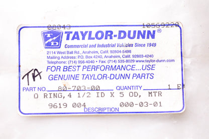 Taylor-Dunn 80-703-00 O Ring NOS