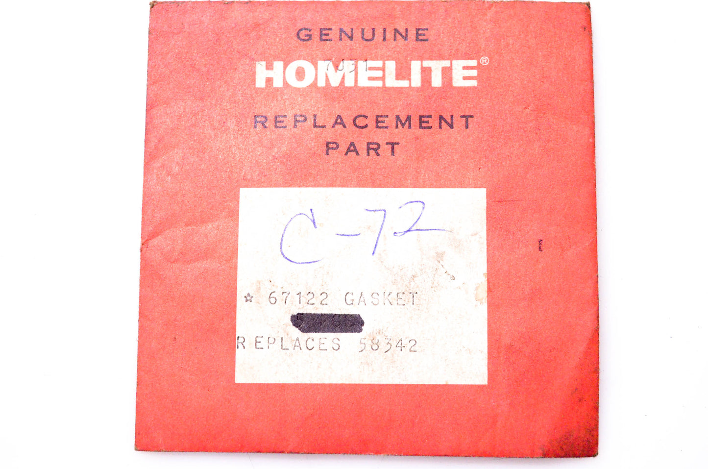Homelite 67122, 58342 Gasket NOS