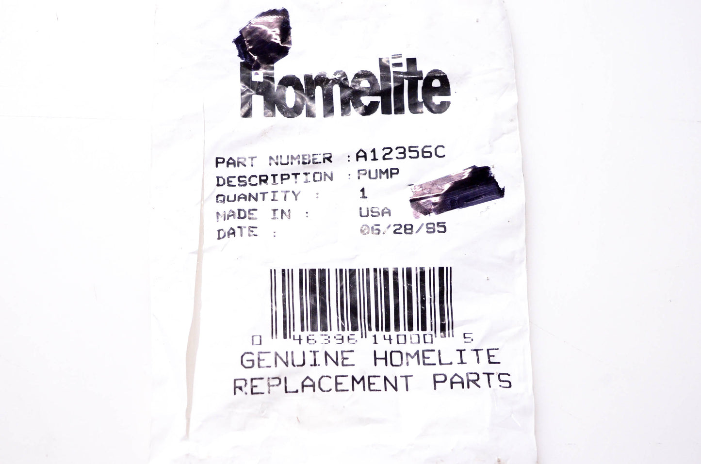 Homelite A12356C Chainsaw Plunger NOS