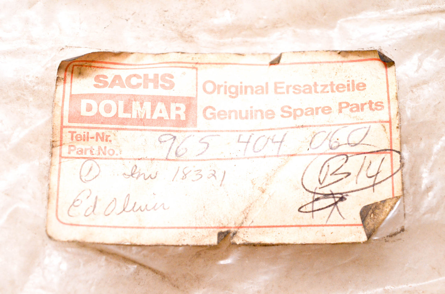 Sachs Dolmar 965 404 060 Foam Hose NOS