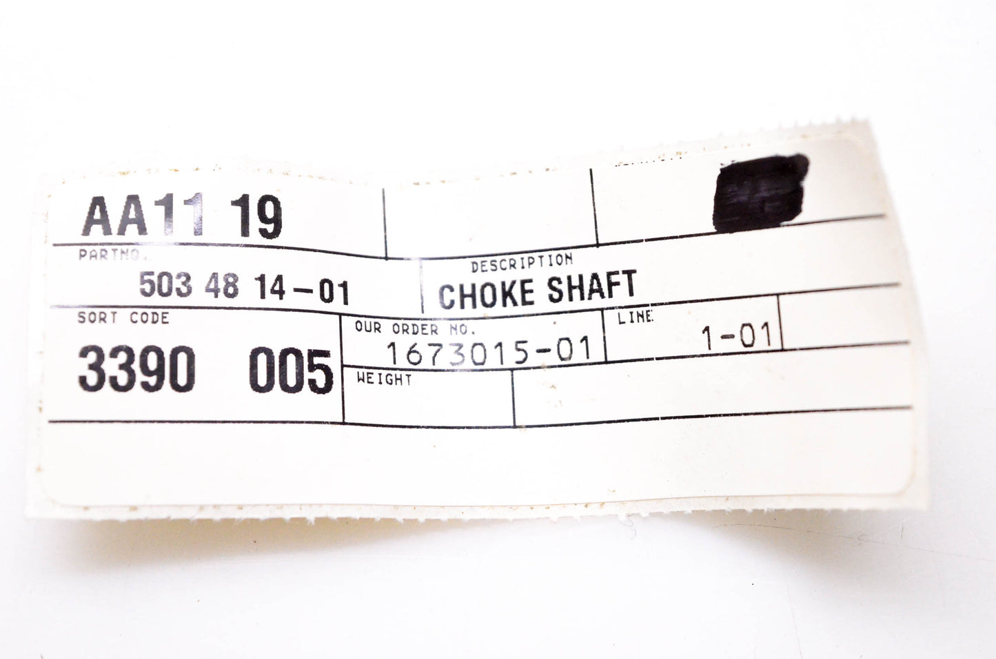 New OEM Husqvarna 503 48 14-01, 503481401, K041021B Choke Shaft NOS
