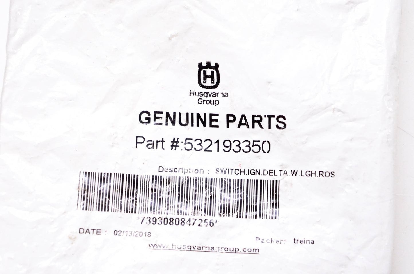 New OEM Husqvarna 532193350 Delta Ignition Switch NOS