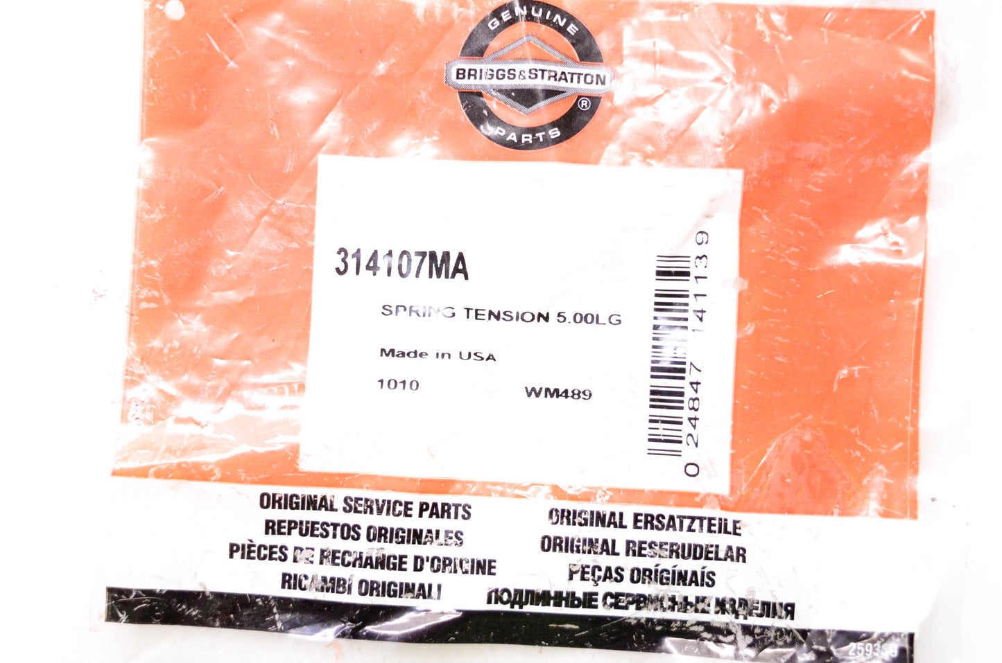 New OEM Briggs & Stratton 314107MA Tension Spring 5.00LG NOS