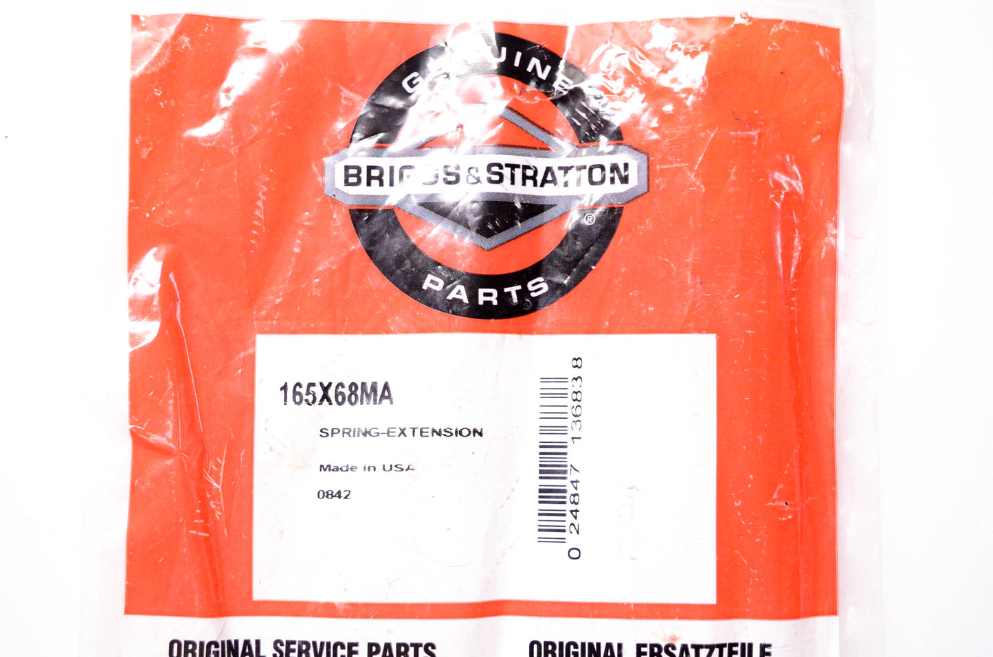 New OEM Briggs & Stratton 165X68MA Extension Spring NOS