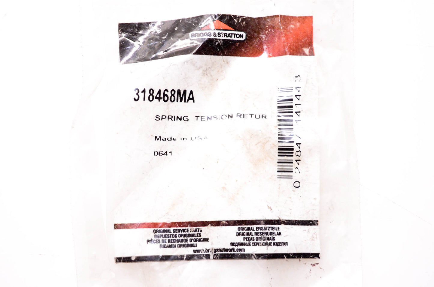 New OEM Briggs & Stratton 318468MA Tension Return Spring NOS