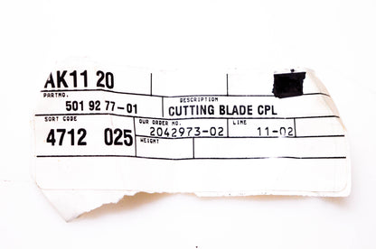 New OEM Husqvarna 501 92 77-01 Cutting Blade NOS