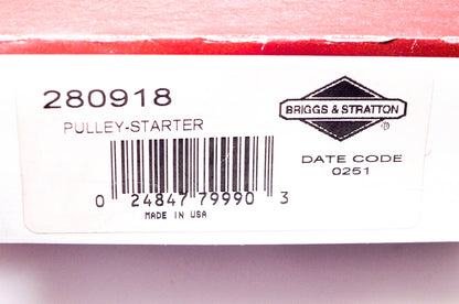 New OEM Briggs & Stratton 280918 Starter Pulley NOS