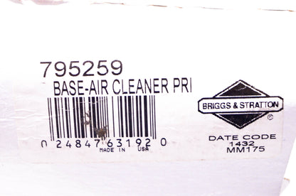 New OEM Briggs & Stratton 795259 Air Cleaner Primer Base NOS
