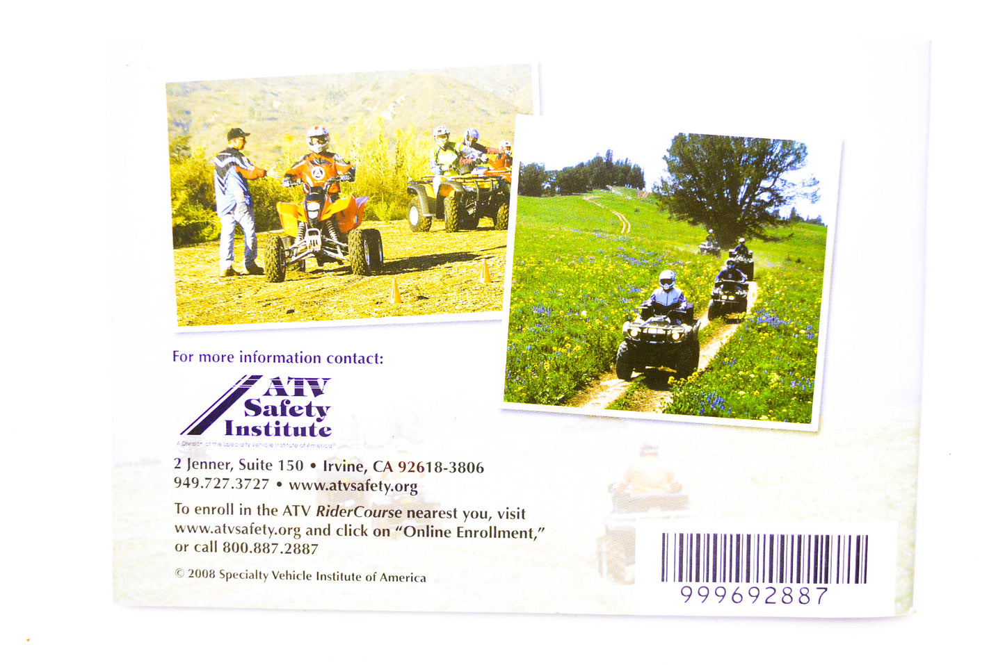 Specialty Vehicle Institute of America 999692887 Tips & Practice Guide for the All-Terrain Vehicle Rider NOS