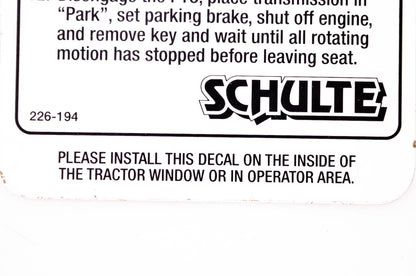Schulte 226-194 Mowing Safety Tips NOS