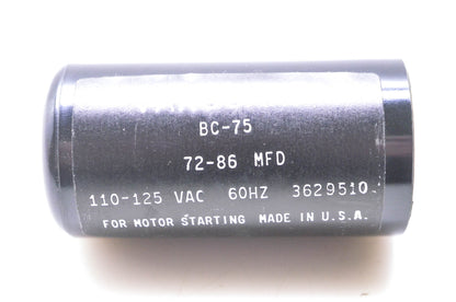 Vanguard BC-75 Electric Motor Start Capacitor NOS