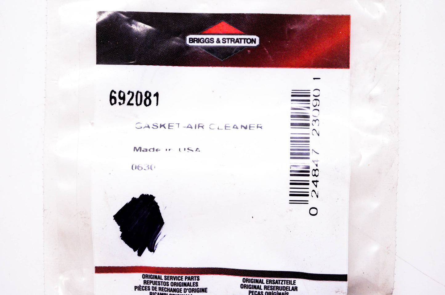 New OEM Briggs & Stratton 692081 Air Cleaner Gasket NOS