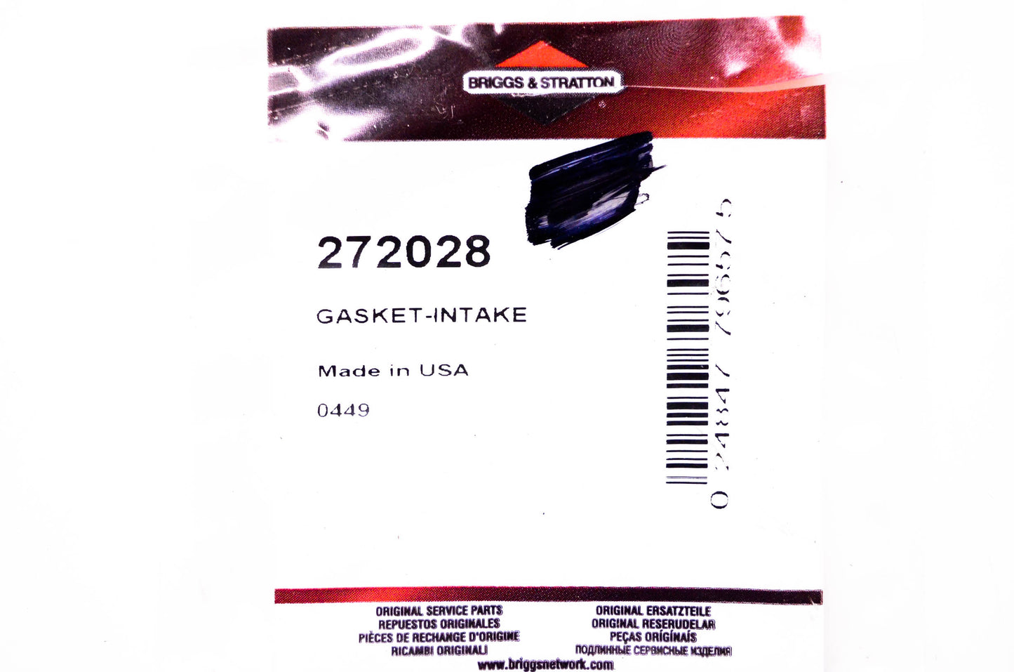 New OEM Briggs & Stratton 272028 Intake Gasket NOS