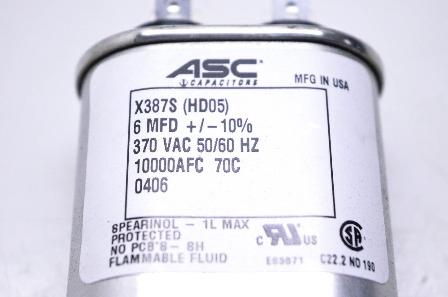 ASC Capacitors X387S, HD05, 37006 Capacitor NOS