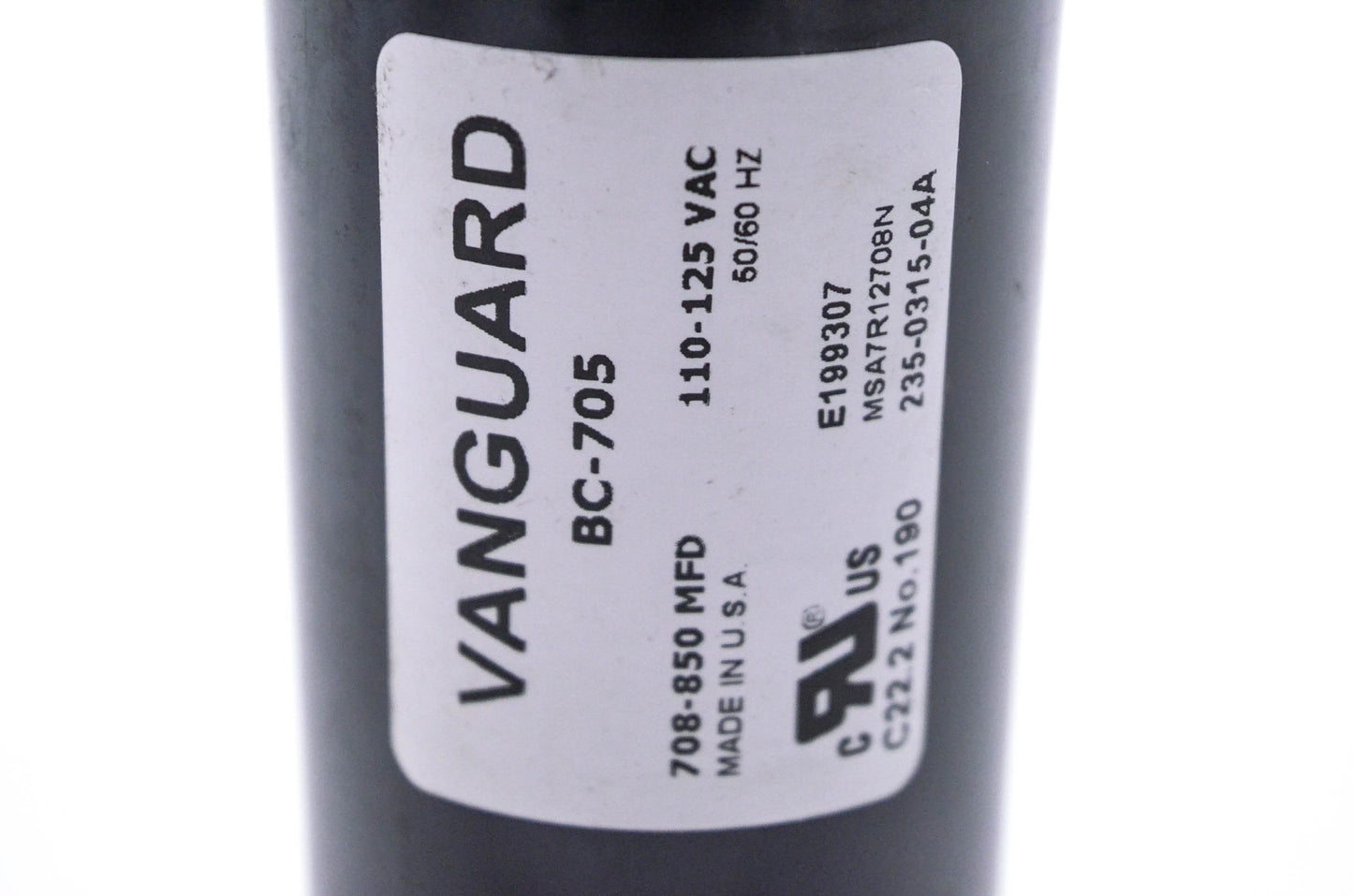 Vanguard BC-705 Electric Motor Start Capacitor NOS