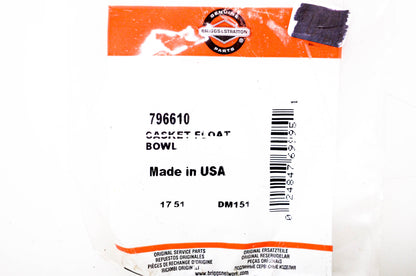 New OEM Briggs & Stratton 796610 Float Gasket NOS
