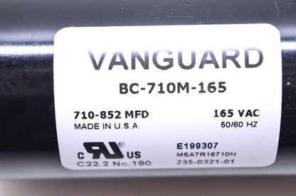 Vanguard BC-710M-165 Electric Motor Start Capacitor NOS
