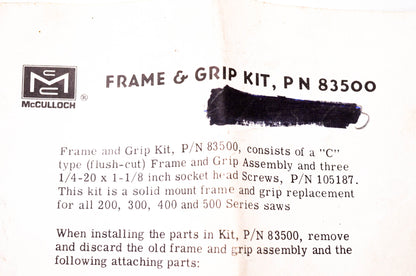 McCulloch 83500 Frame & Grip Kit