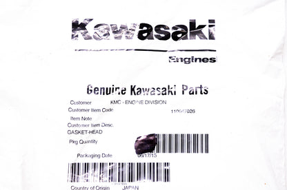 New OEM Kawasaki 110047026 Head Gasket NOS