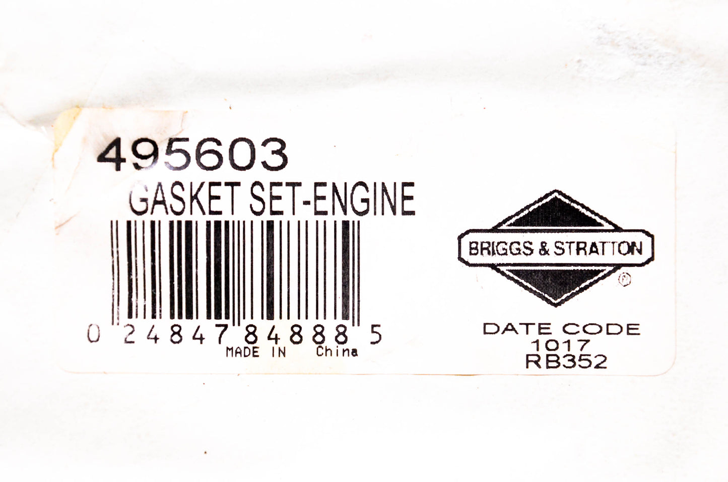 New OEM Briggs & Stratton 495603 Engine Gasket Kit NOS